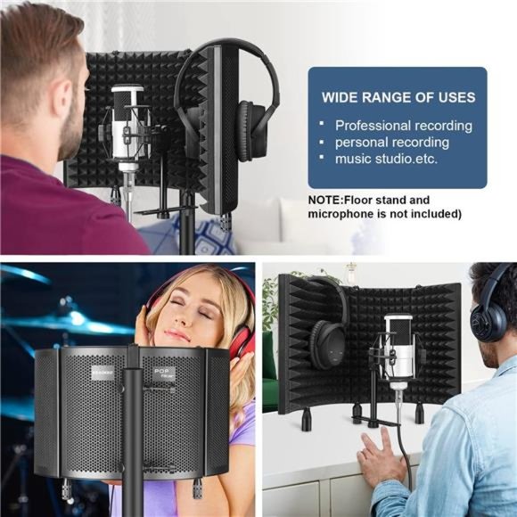 Studio Recording Microphone Isolation Shield, Pop Filter.High density absorbent - Picture 5 of 6